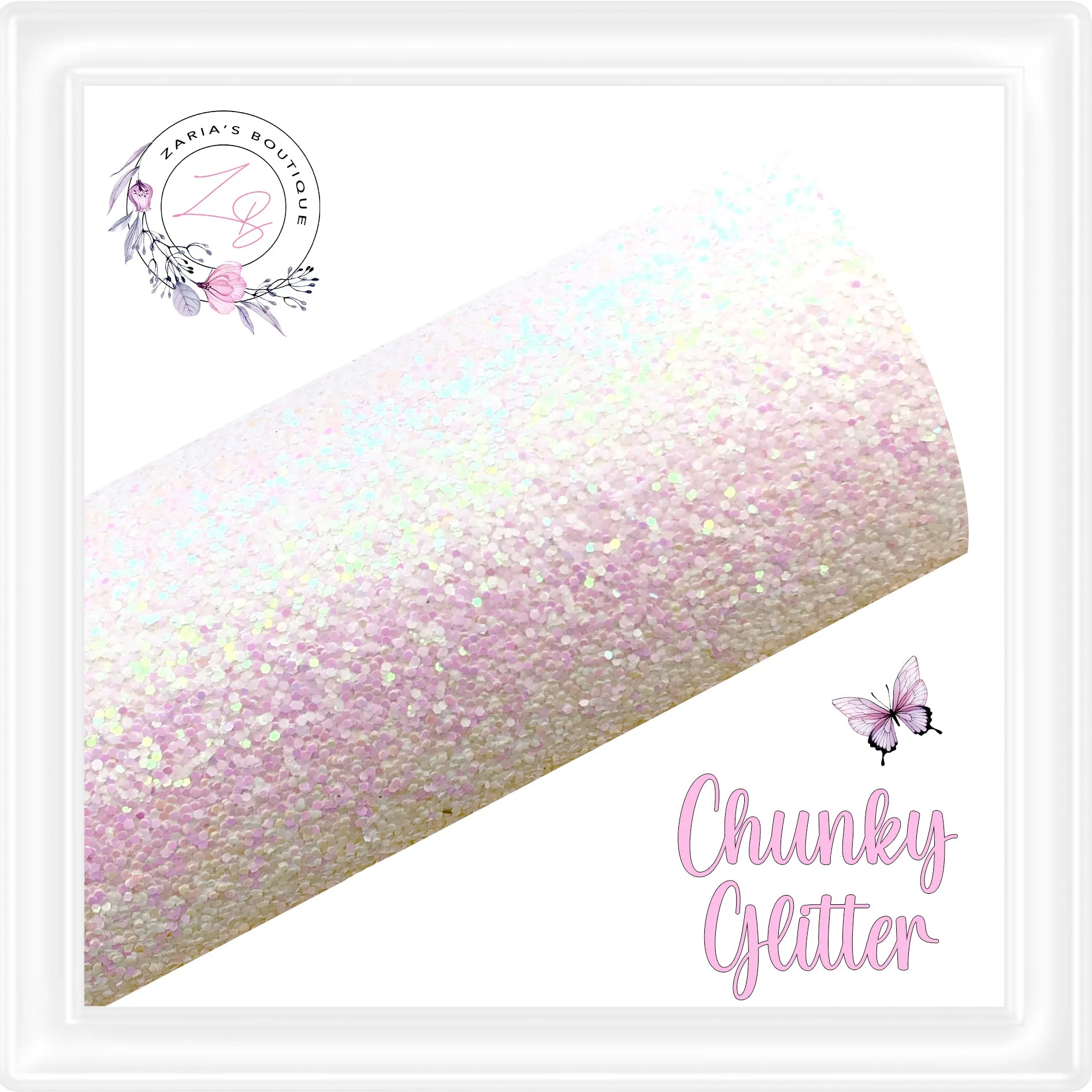• Coconut Ice • White Chunky Glitter •