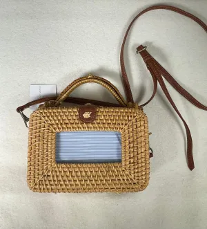 * Penny Linn Designs 2x4 Rectangle Wicker Bag- Brown