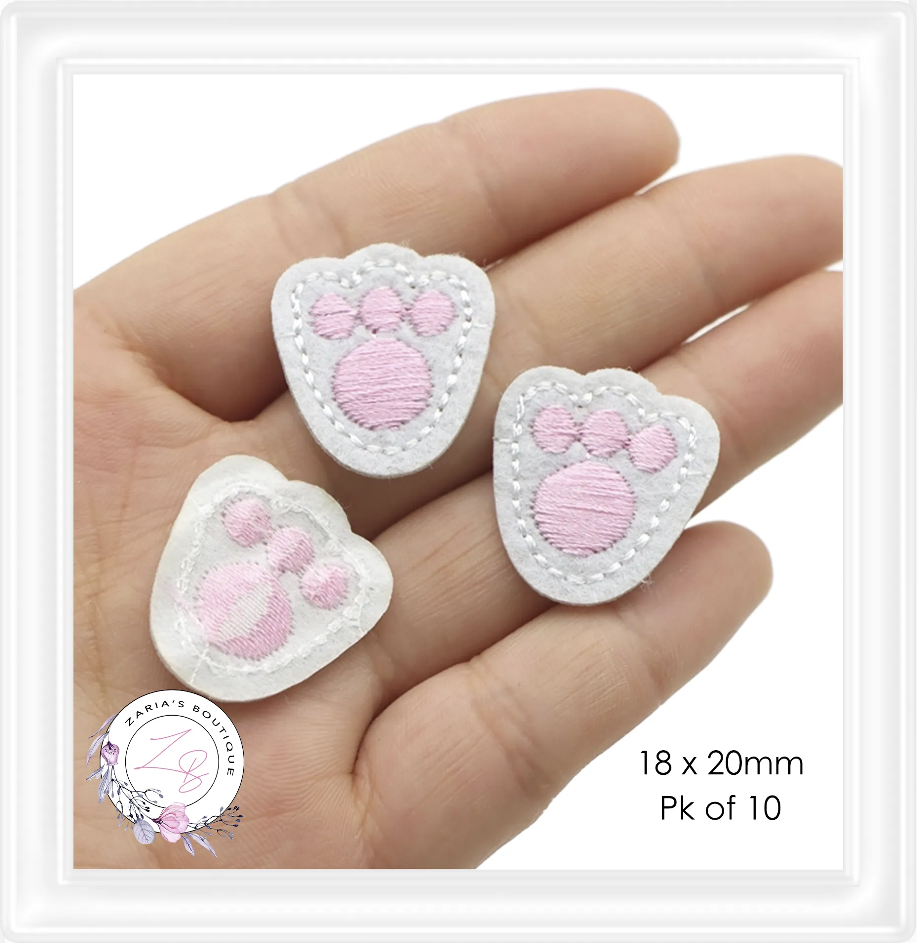 ⋅ Pink Bunny Toes ⋅ Add to Bows & Hair Clips ⋅ 5 Pairs ⋅