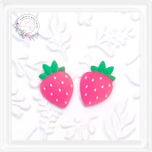 ⋅ PINK STRAWBERRIES ⋅ Flatback Resin Embellishments ⋅