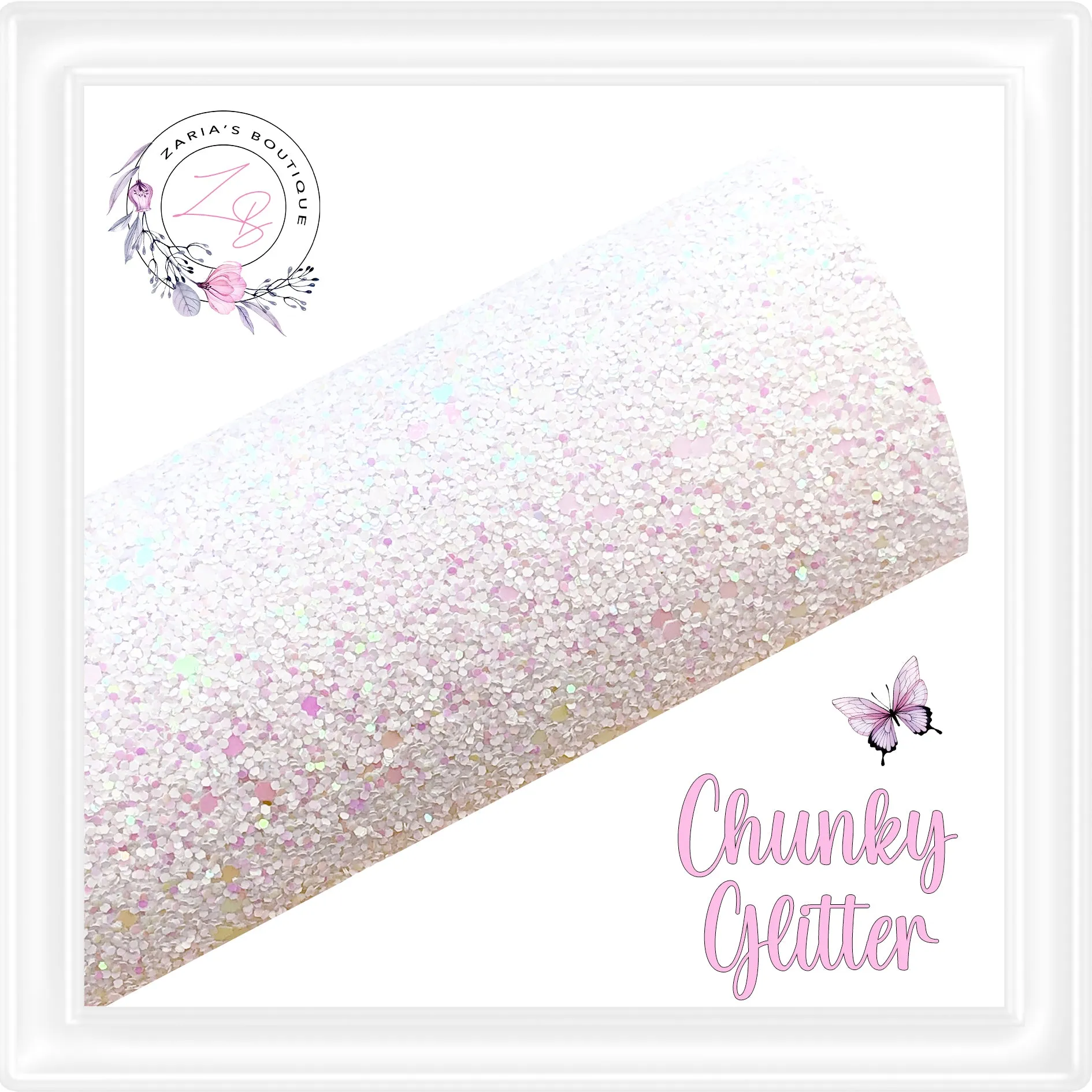 • Sequin Sprinkle White Chunky Glitter •