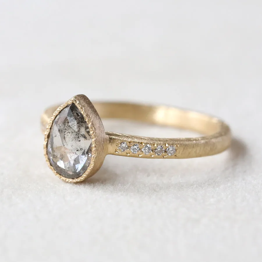 1.01ct grey diamond ring