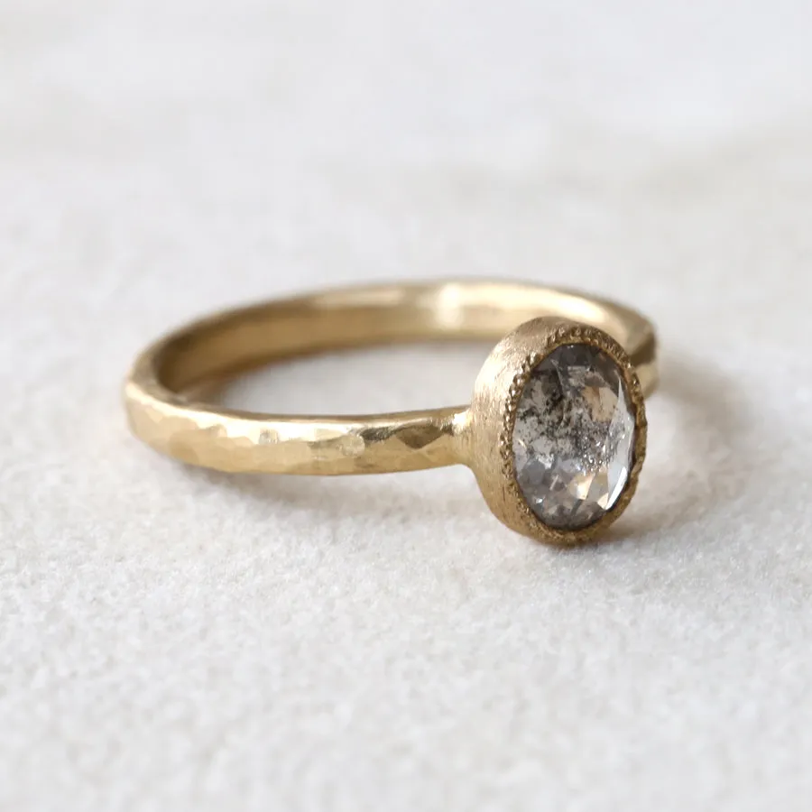 1.01ct Salt & Pepper diamond ring