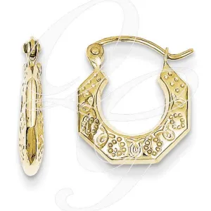 10k Polished Hollow Classic Earrings