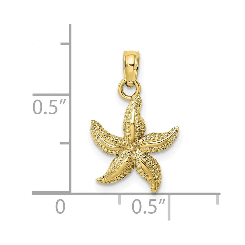 10K Textured Starfish Charm