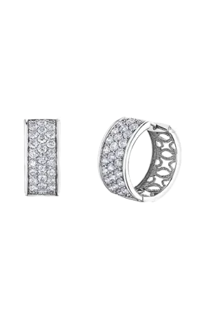 10K White Gold 4.00TDW Diamond Exquisite Hoop Earrings
