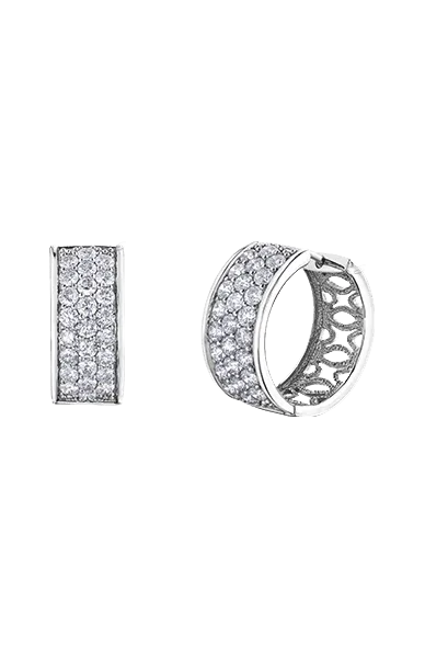 10K White Gold 4.00TDW Diamond Exquisite Hoop Earrings