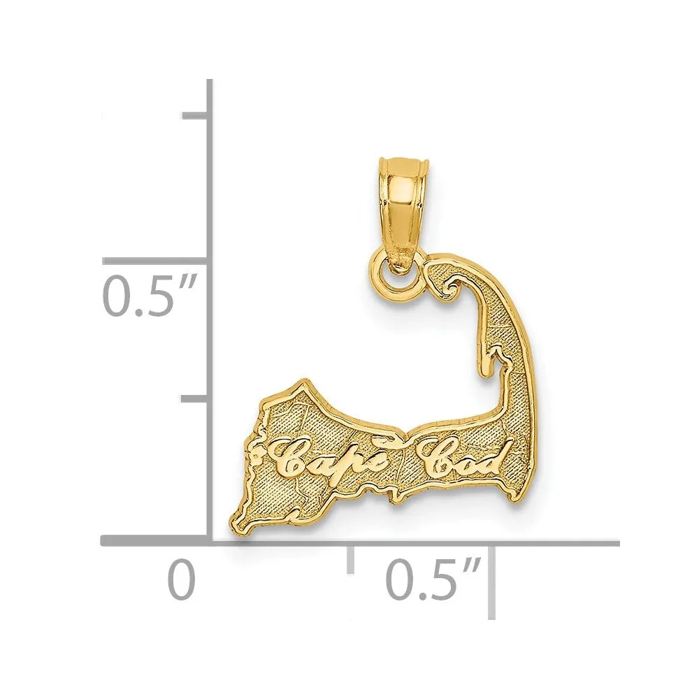 14K CAPE COD Map Charm