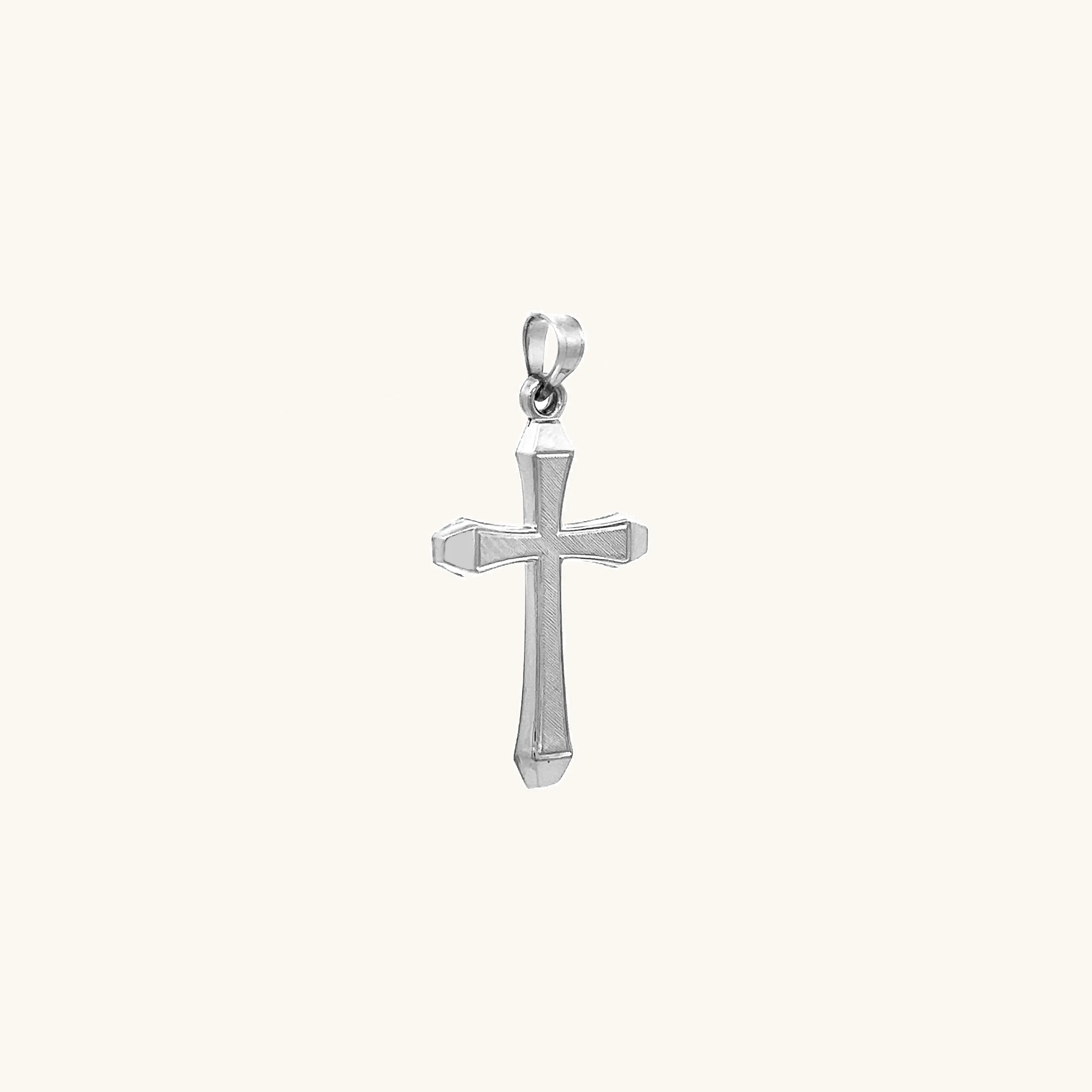 14K GOLD TEXTURED CROSS PENDANT