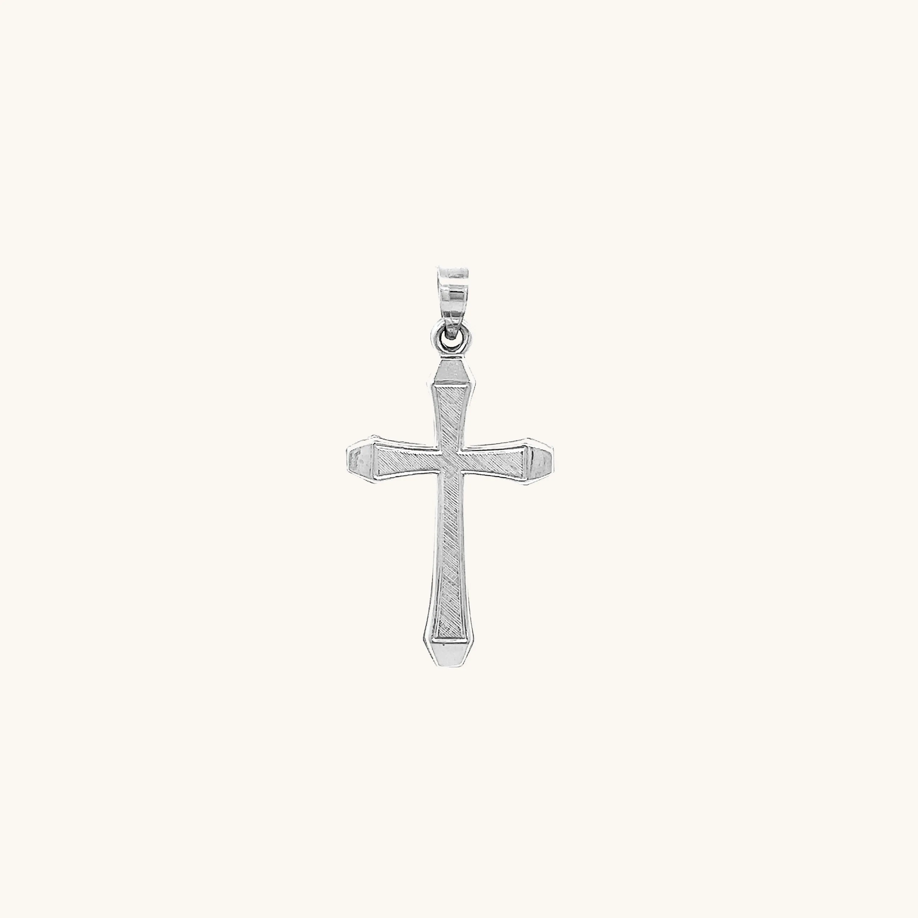 14K GOLD TEXTURED CROSS PENDANT