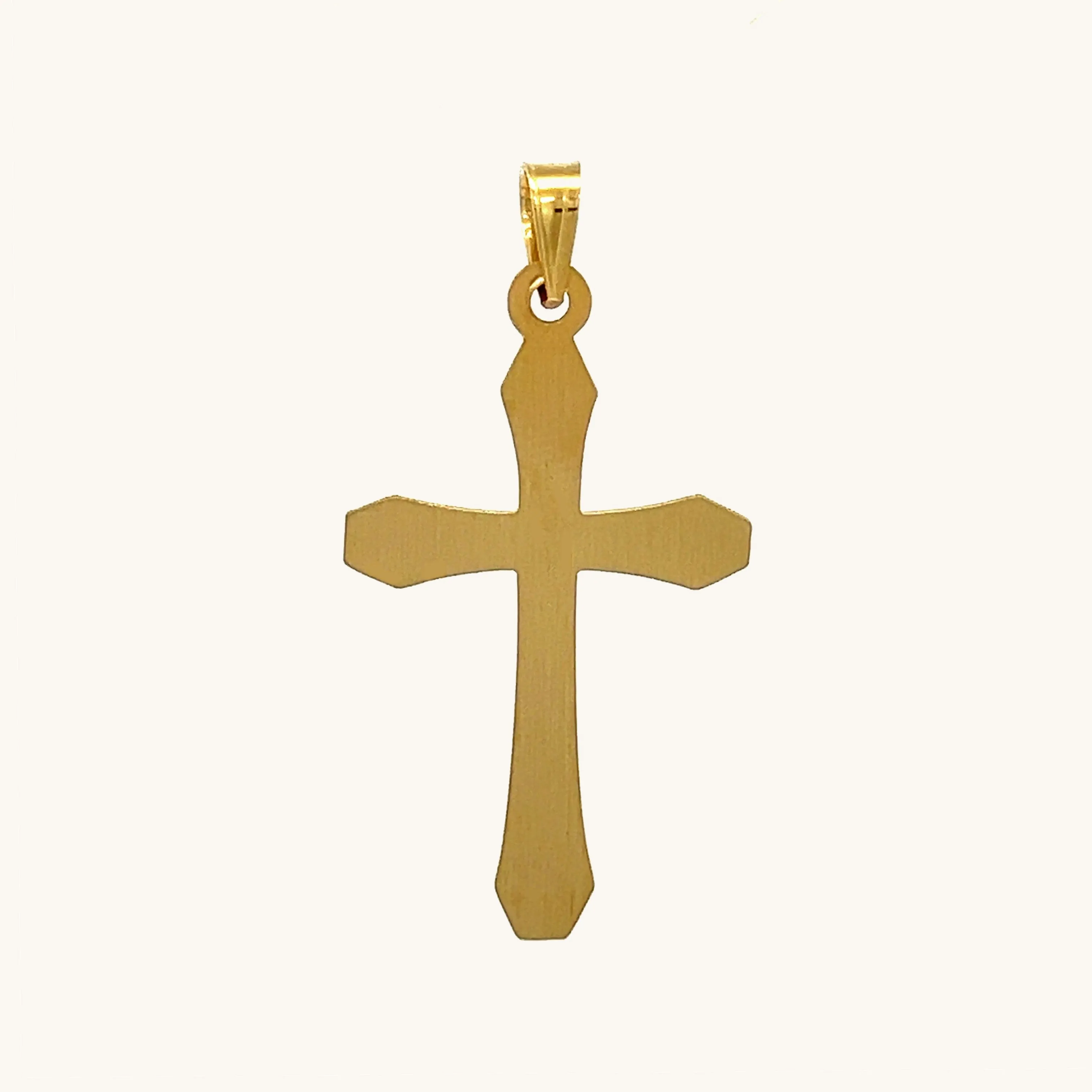 14K GOLD TEXTURED CROSS PENDANT