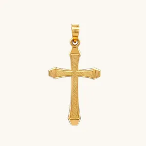 14K GOLD TEXTURED CROSS PENDANT