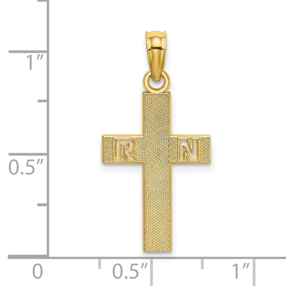 14k RN Cross Charm