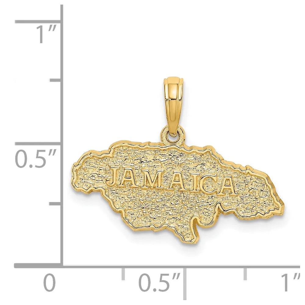 14K Textured JAMAICA Map Charm