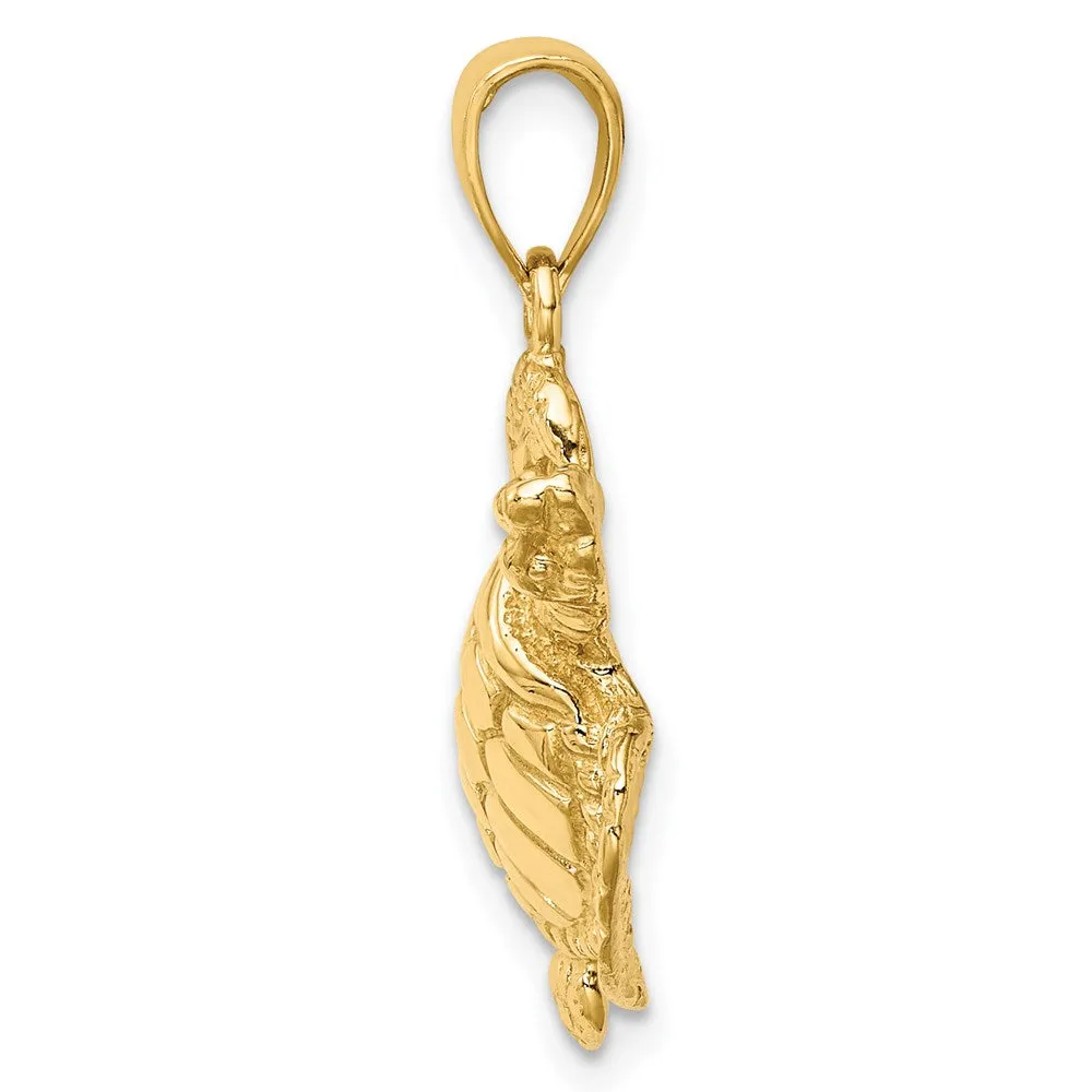 14K Textured Sea Turtle Charm