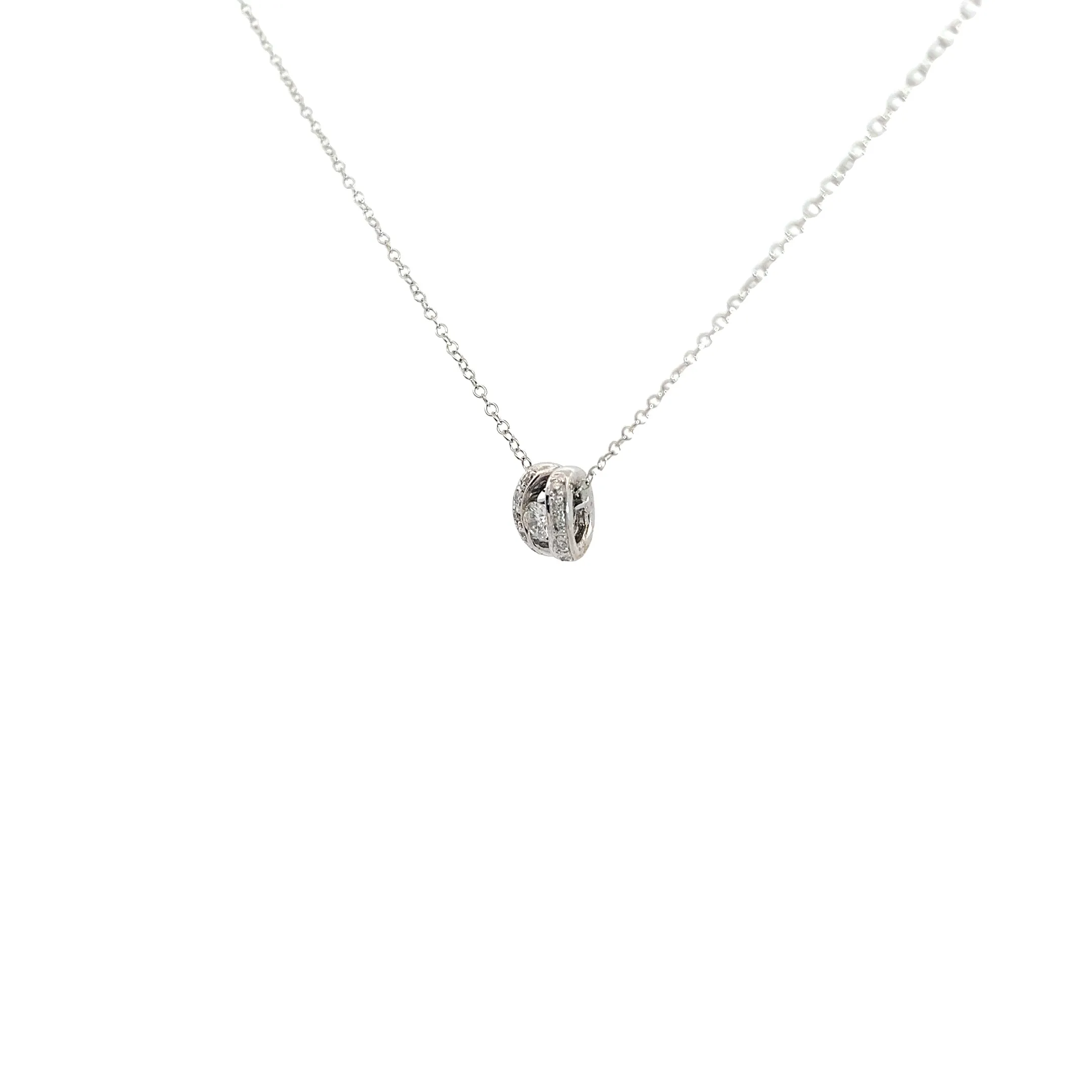14k White Gold .35ct F VS2 Round Diamond Necklace