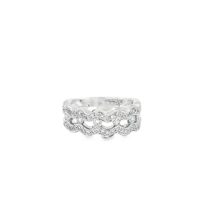 14k white gold .65ct G SI1 Diamond Wave ring