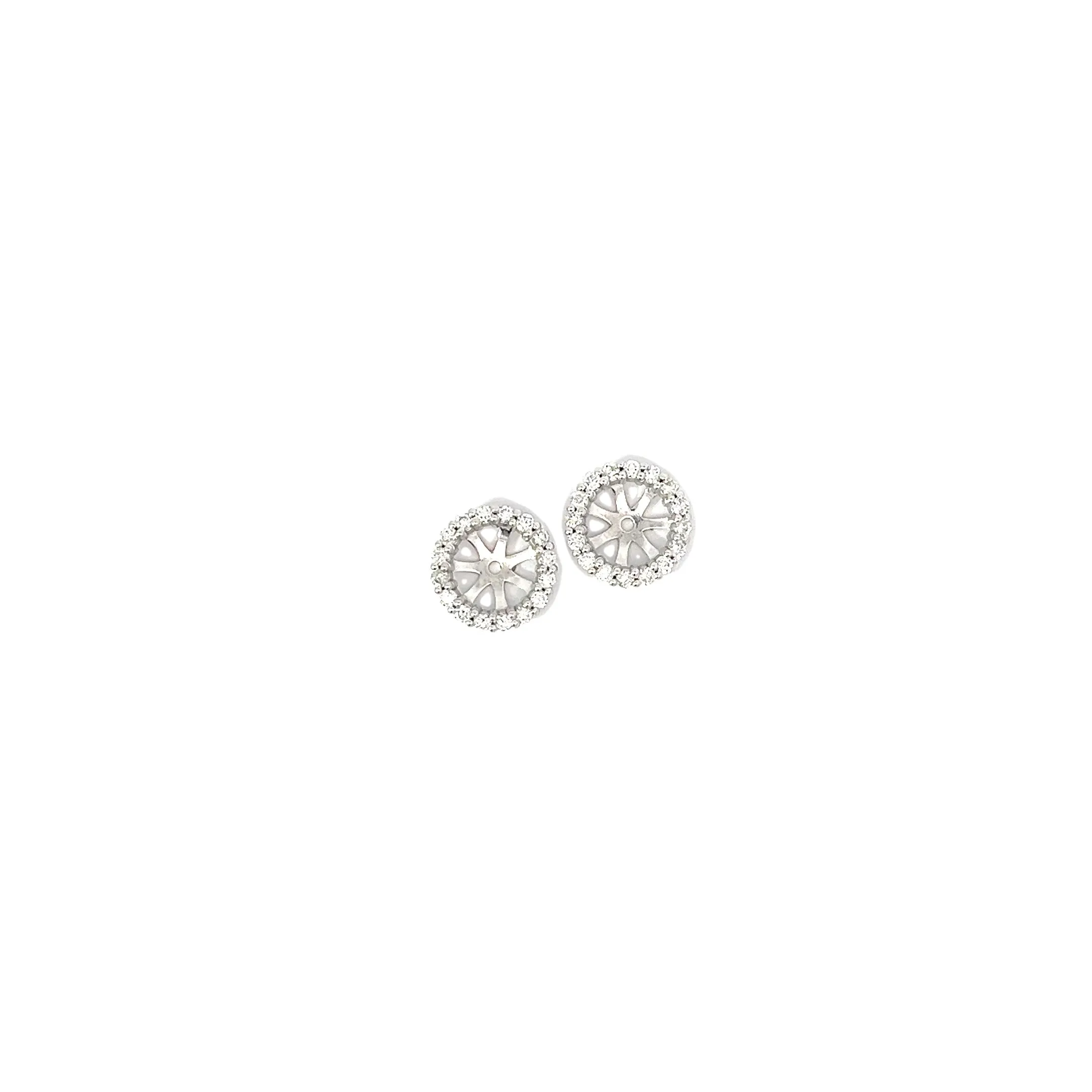 14K WHITE GOLD .75CT G VS2 ROUND DIAMOND JACKET FOR 1.00CT STUD