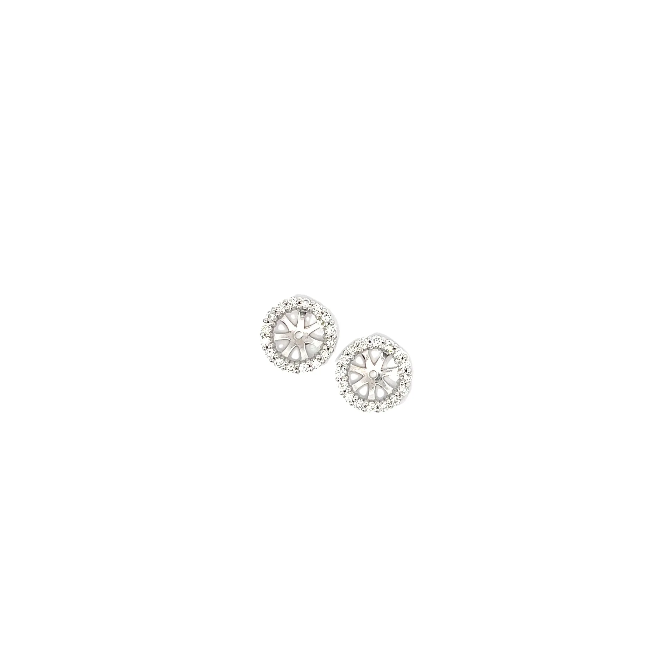 14K WHITE GOLD .75CT G VS2 ROUND DIAMOND JACKET FOR 1.00CT STUD