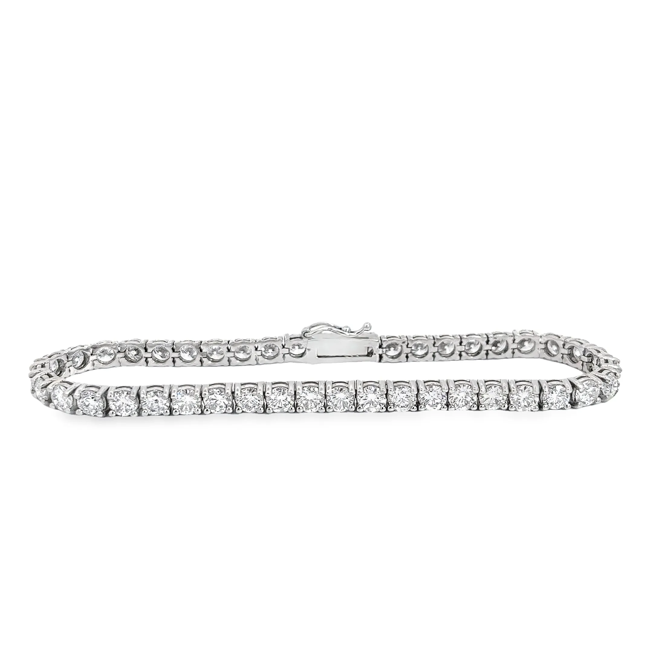 14k White Gold 8.80ct F VS2 Round Diamond Tennis Bracelet