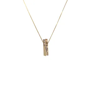 14K YELLOW GOLD .06CT DIAMOND CLOTHING LINE HANGER PENDANT/CHARM