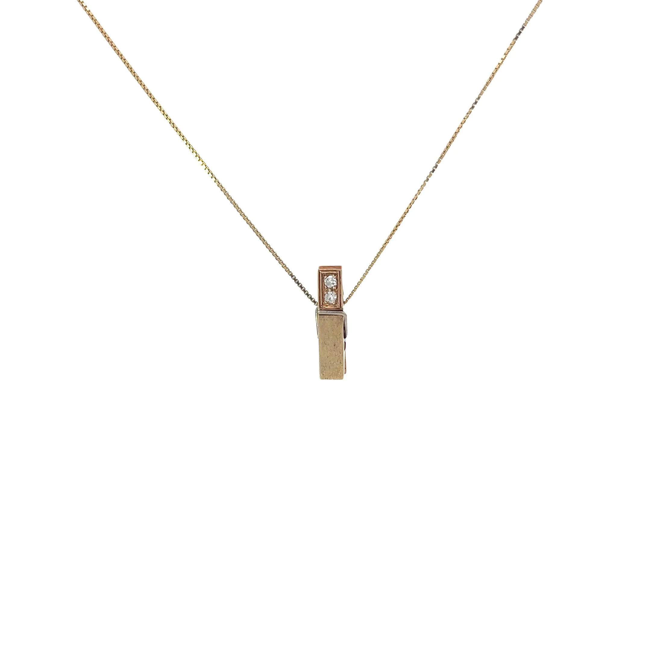 14K YELLOW GOLD .06CT DIAMOND CLOTHING LINE HANGER PENDANT/CHARM