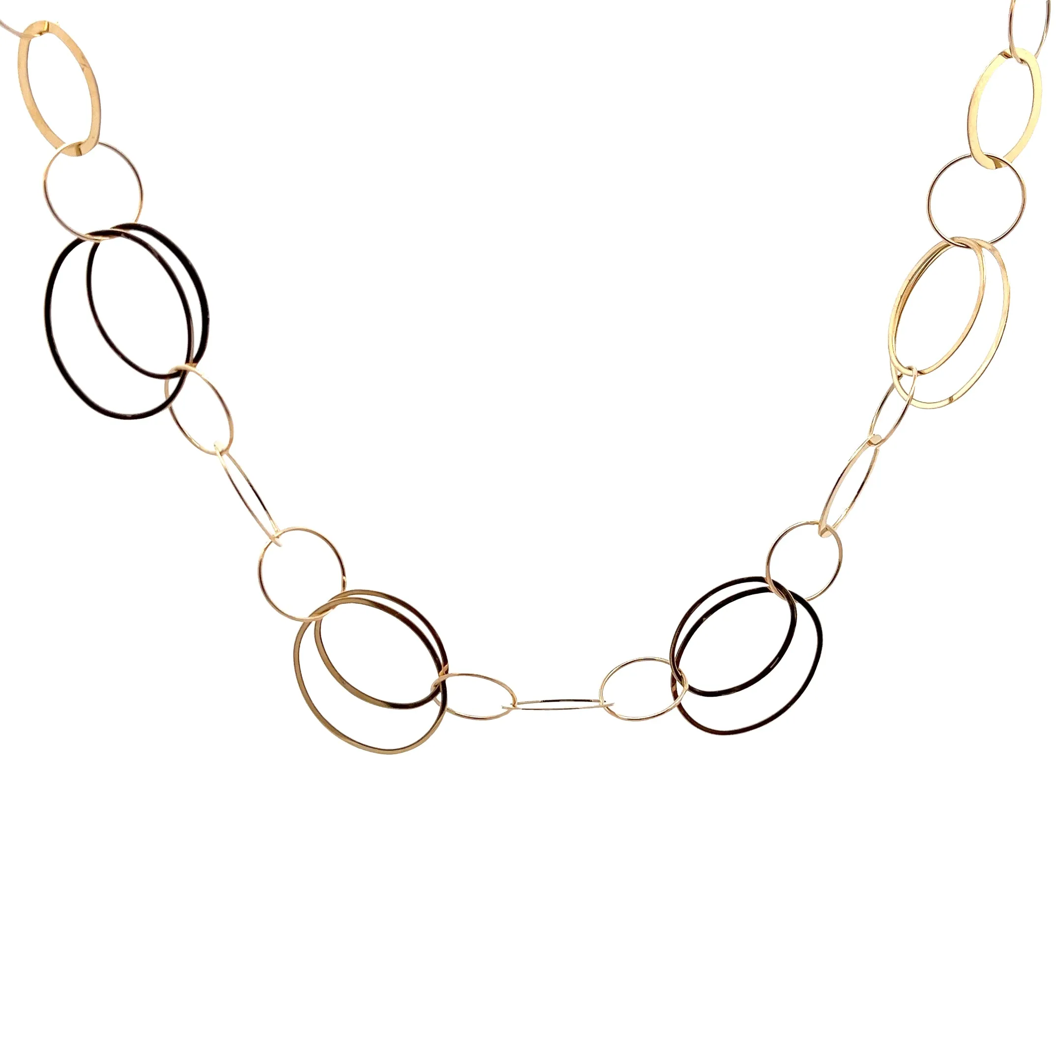 14K YELLOW GOLD 16.7 GRAM LARGE OVAL LINKS NECKLACE and BRACELET SET