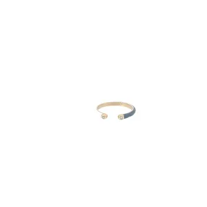 14k yellow gold Black and white enamel with .10ct G SI1 Round two small diamonds ring