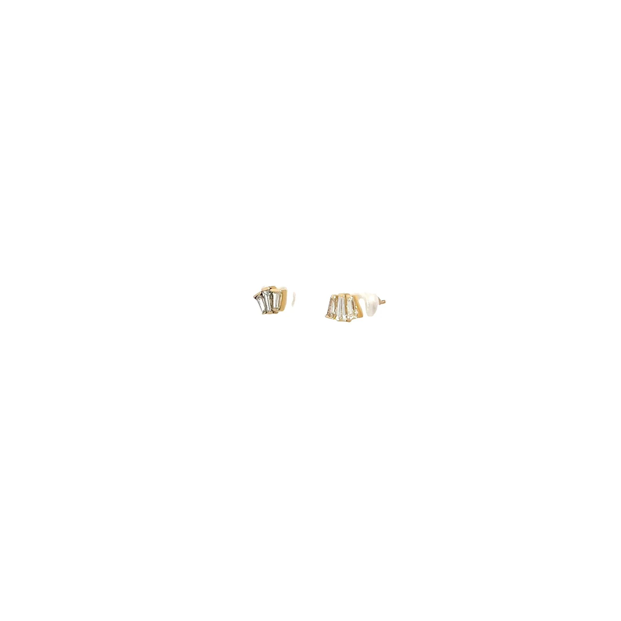 14K YELLOW OR WHITE GOLD .35CT F VS2 BAGUETTE SHAPED DIAMOND EARRINGS