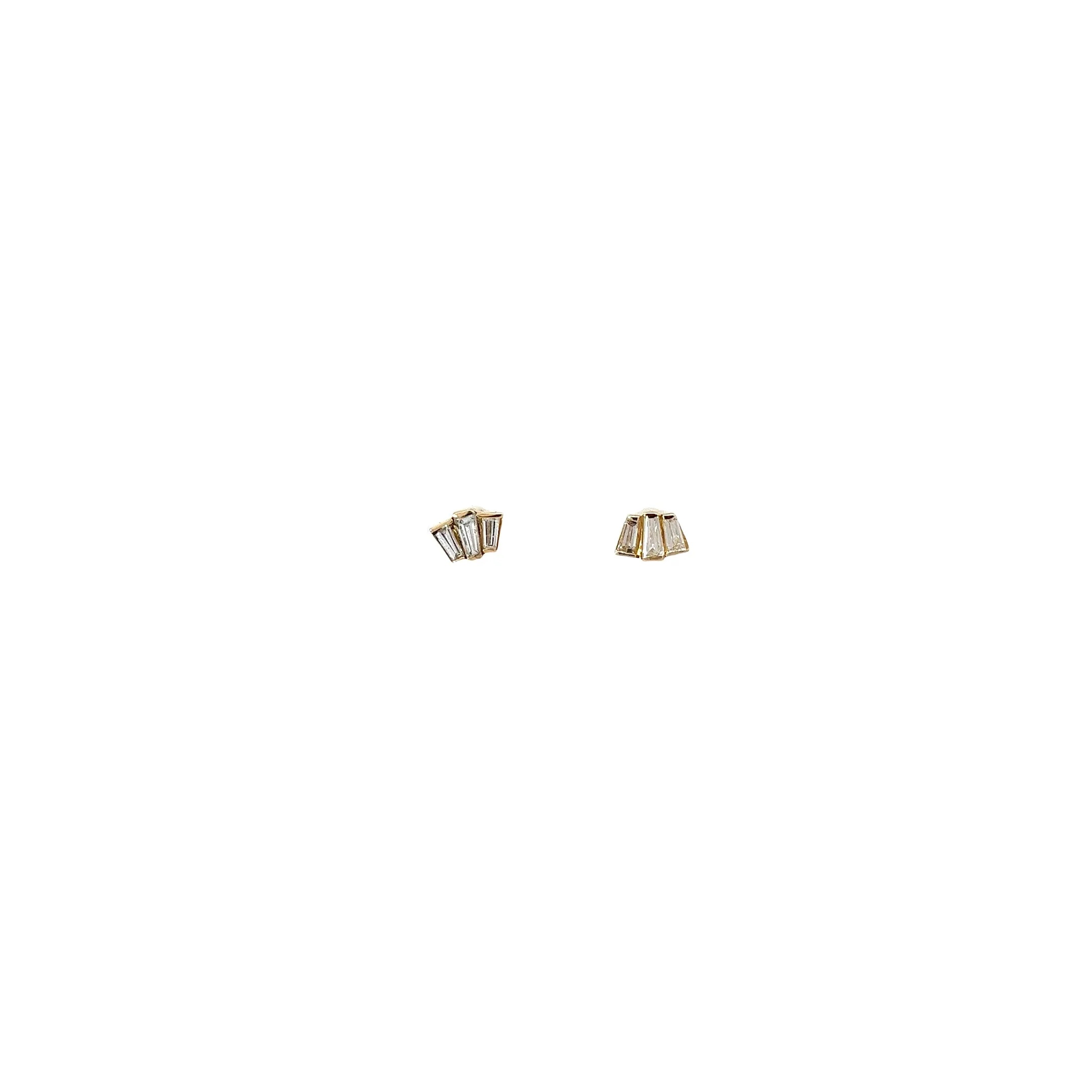 14K YELLOW OR WHITE GOLD .35CT F VS2 BAGUETTE SHAPED DIAMOND EARRINGS