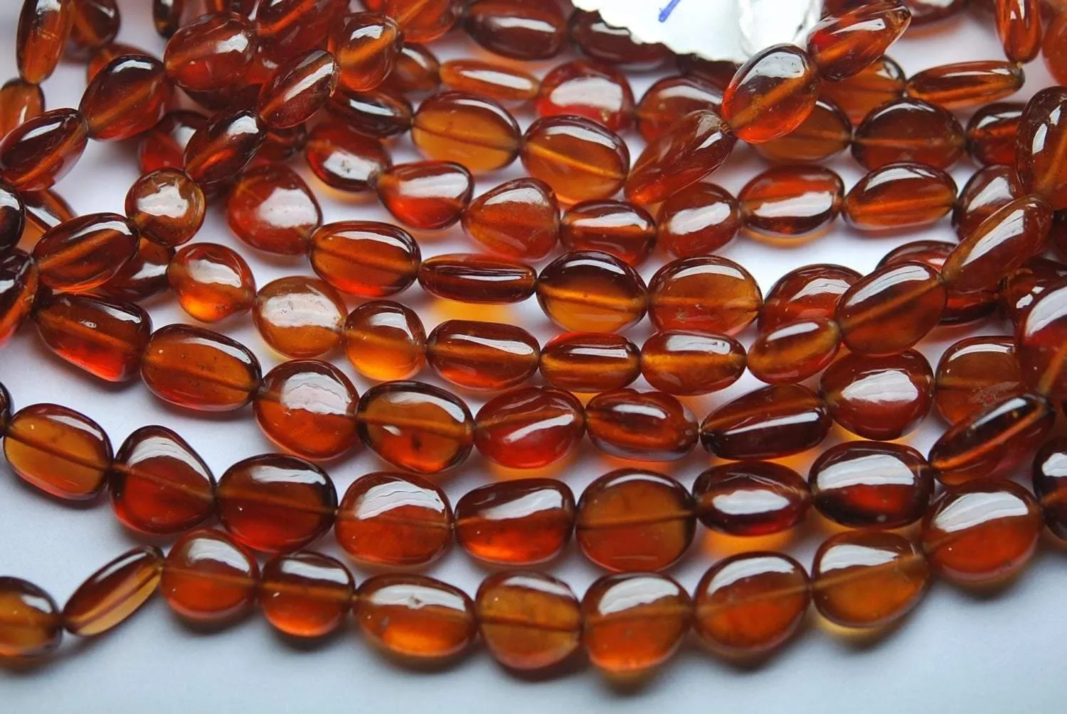 157 Carats, 18 Inches Strands, Super Aaa Quality,Large Orange Hessonite Garnet Smooth Oval Beads, 7-14mm