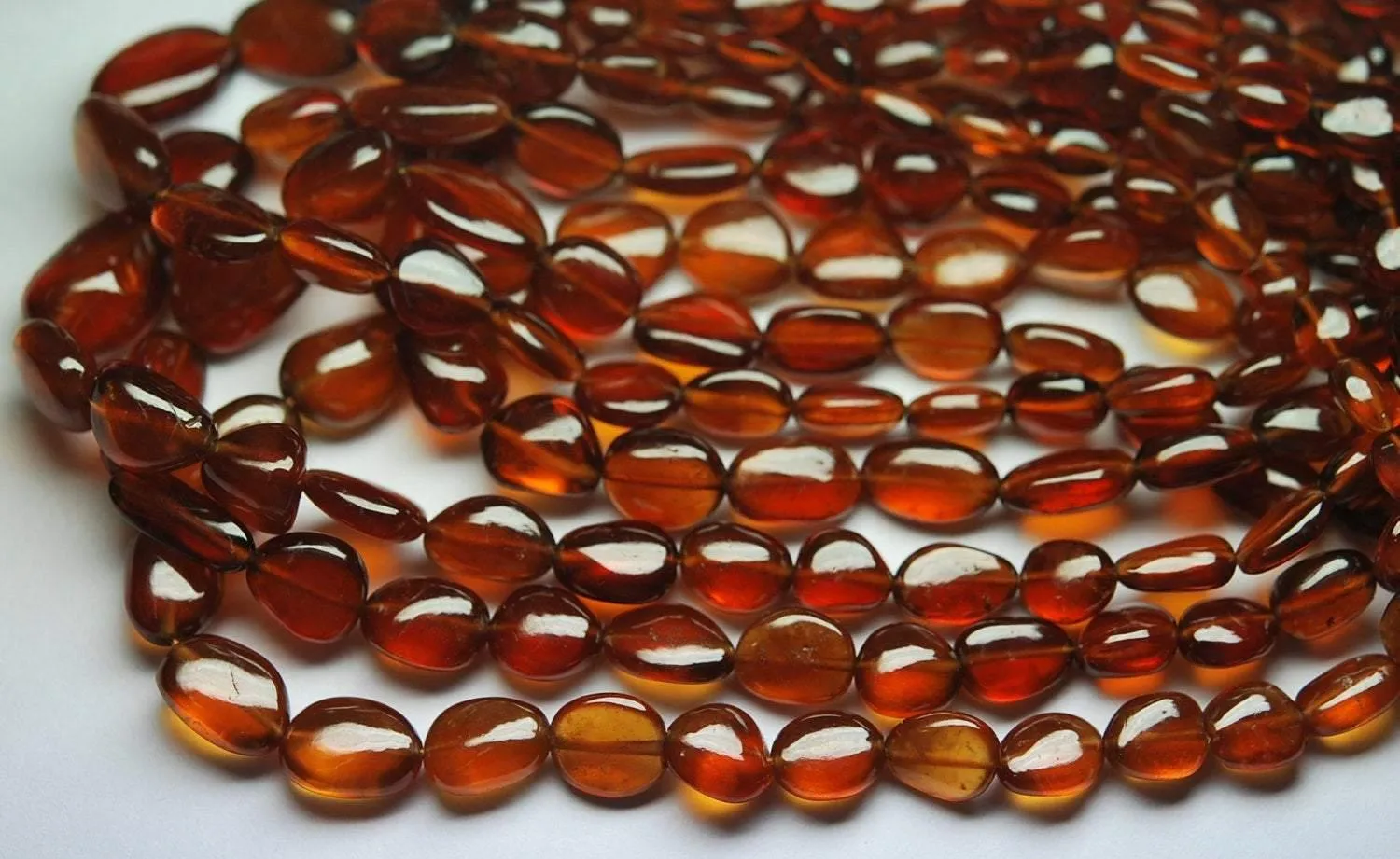 157 Carats, 18 Inches Strands, Super Aaa Quality,Large Orange Hessonite Garnet Smooth Oval Beads, 7-14mm