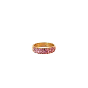 18k Rose Gold 1.00ct Round Pink Sapphire Band