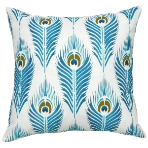 18x18 Peacock Patterned Throw Pillow