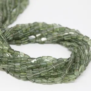 2 Strand Green Apatite Smooth Cube Rectangle Square Gem Beads Strand 13" 4mm 7mm