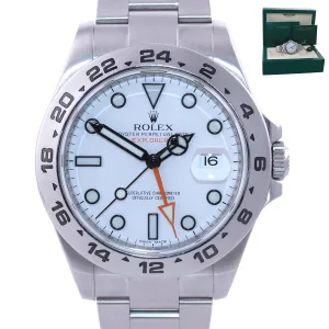 2020 Rolex Explorer II 42mm Polar 216570 White Steel Oyster GMT Watch Box