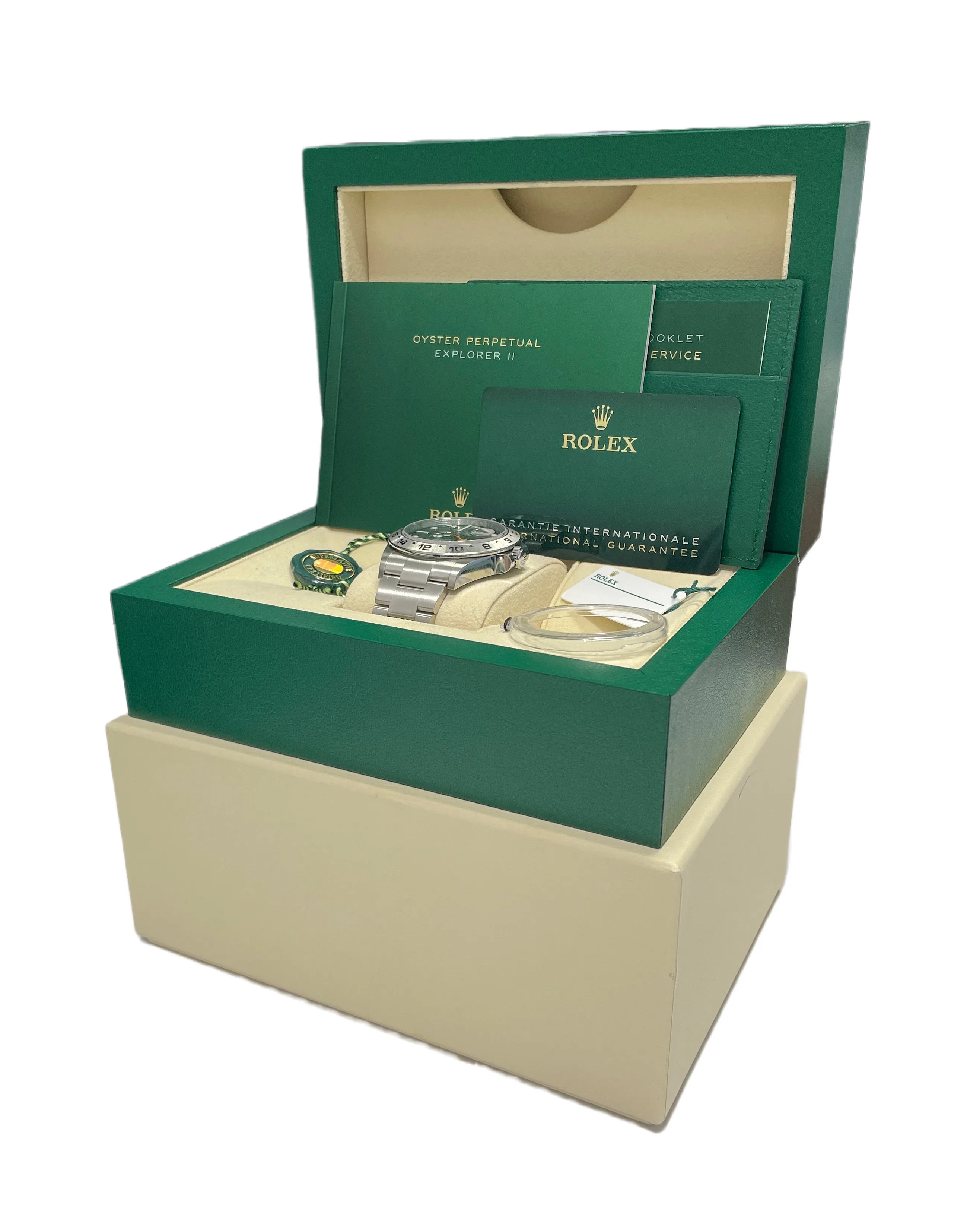 2021 Rolex Explorer II 226570 CARD Black Stainless Steel 42mm Date Watch B P
