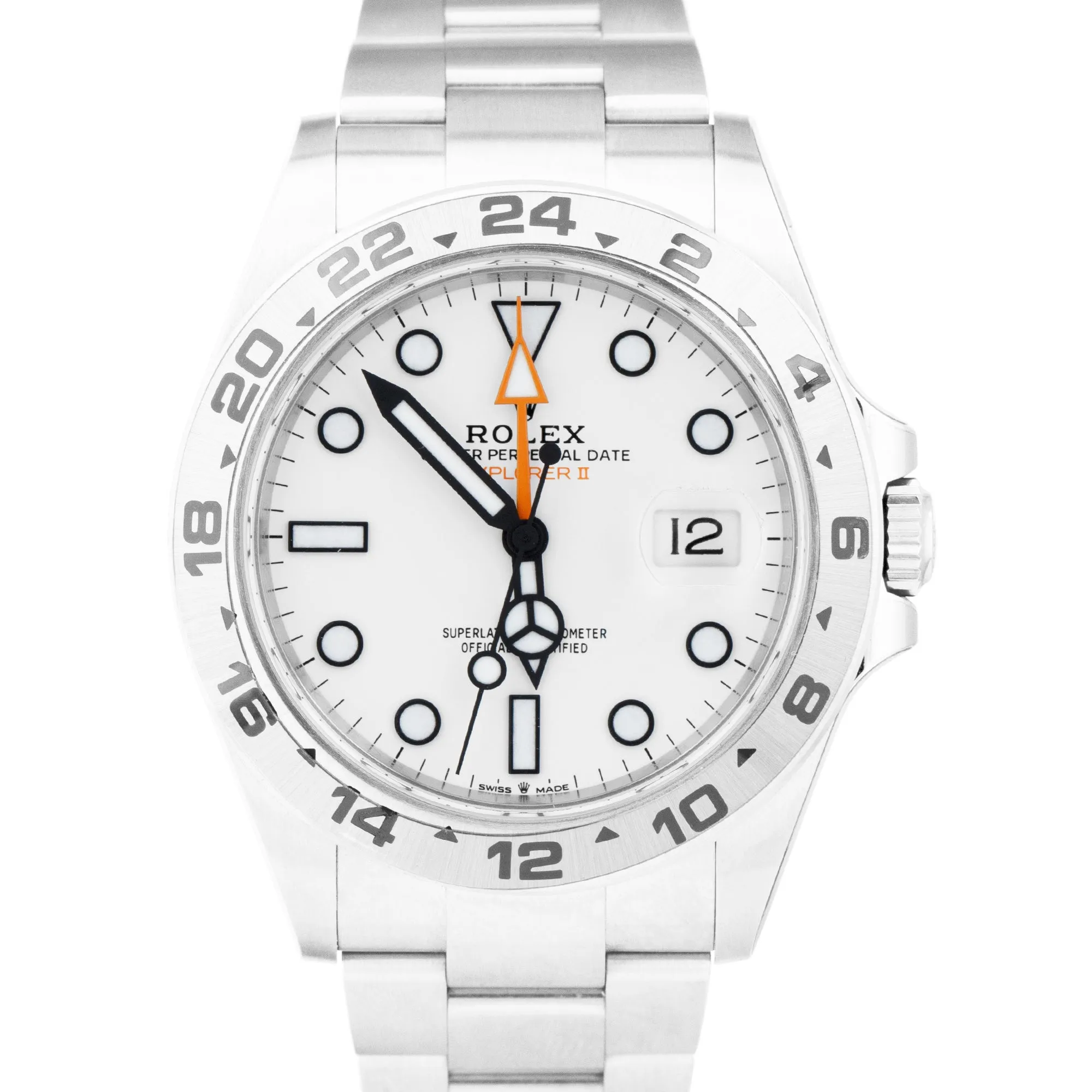 2021 Rolex Explorer II 42mm Polar White Stainless GMT Date Watch 226570 B P