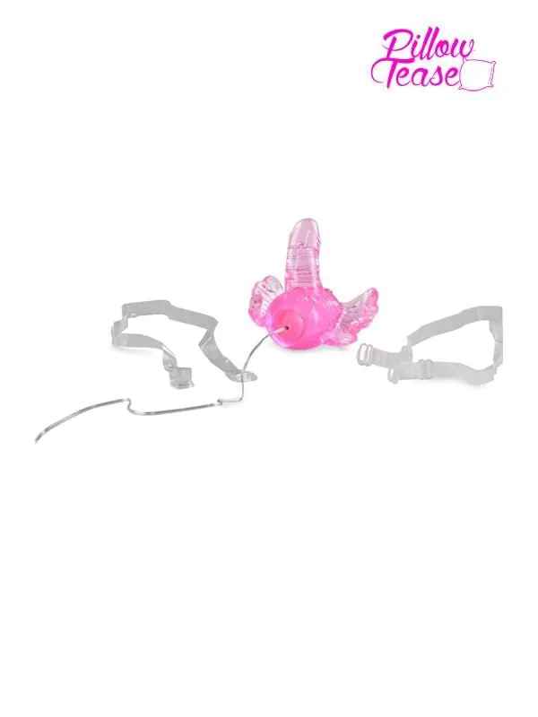 3454M      Happy Little Butterfly Strap-In Vibrating Mini-Dildo with Fluttering Wings - LAST CHANCE - Final Closeout!