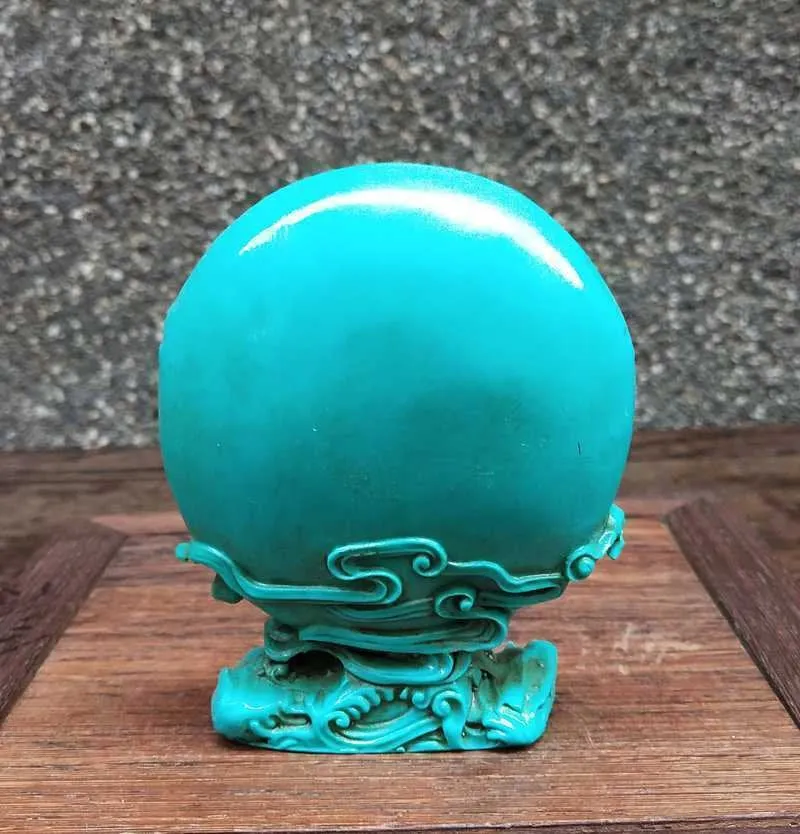 4.13''H- Chinese Natural Antique Exquisite Turquoise Handcarved Sculpture Buddha Statue