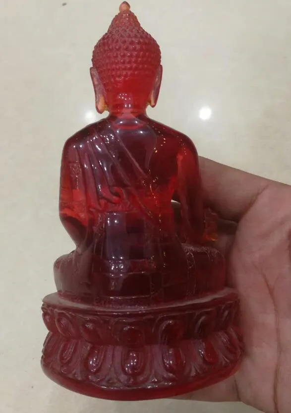 4.72''H- Chinese Natural Antique Exquisite GEOMANTIC AMBER Handcarved Sculpture Buddha Statue