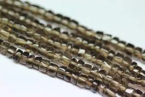 7 strands Natural Smoky Quartz Smooth Loose Wheel Gemstone Beads 5mm 13"