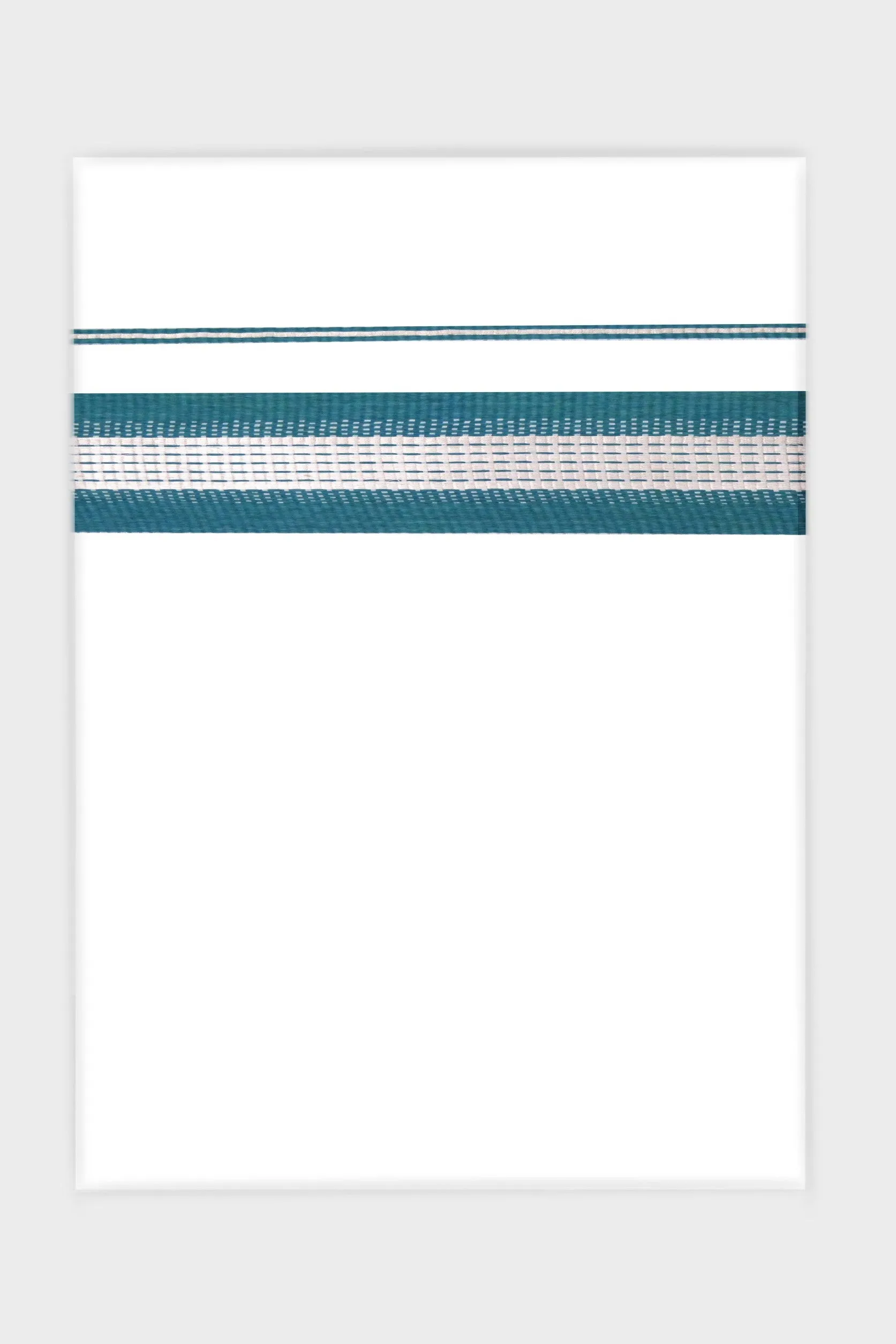 Adam Imran - Ramar Blue Smooth Cotton Double Layered Dhoti With Fancy Borders | Uathayam