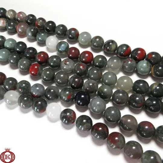 African Bloodstone Beads Smooth Round