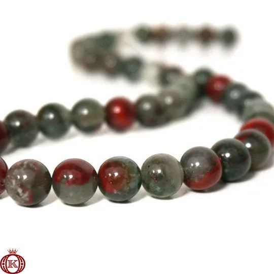 African Bloodstone Beads Smooth Round