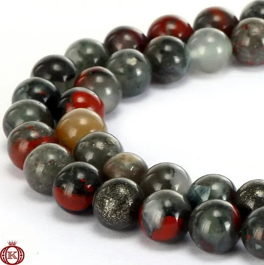 African Bloodstone Beads Smooth Round