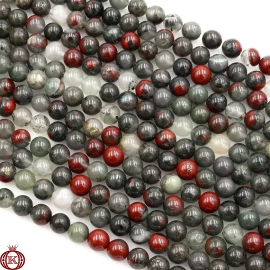 African Bloodstone Beads Smooth Round