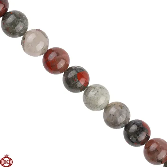 African Bloodstone Beads Smooth Round