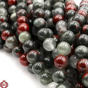 African Bloodstone Beads Smooth Round