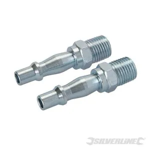 Air Line Bayonet Male Thread PCL Fittings 1/4" BSP - 2 PACK Silverline 918523